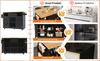 Isola cucina, carrello da pranzo con piano di lavoro, credenza, venature del legno, portasciugamani laterale, ante con rotelle, divisori regolabili, nero