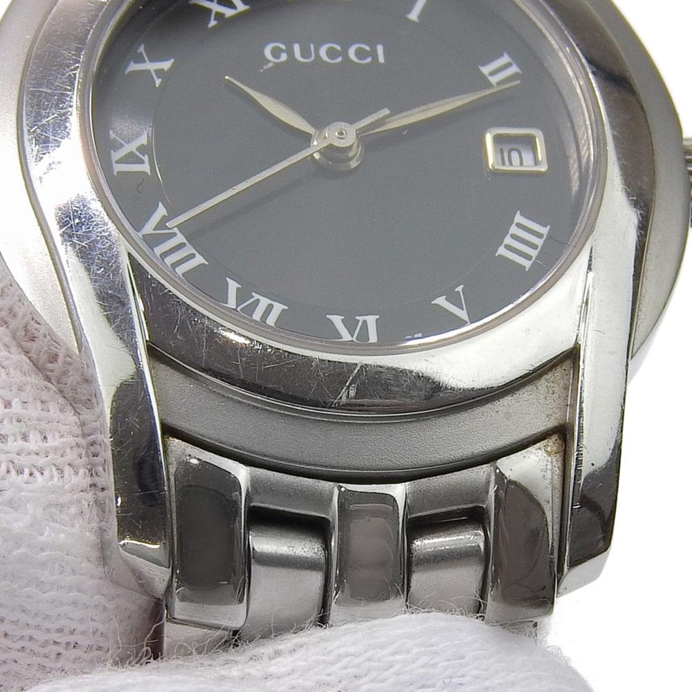 GUCCI Watches 5500L blackDial Stainless Steel Quartz Analog display Women Used