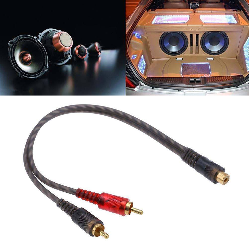 RCA 1 Female To 2 Male Y Adapter Connector 27CM 1 Female To 2 Male RCA Car Audio RCA Splitter Adapter Cable for Car Audio System