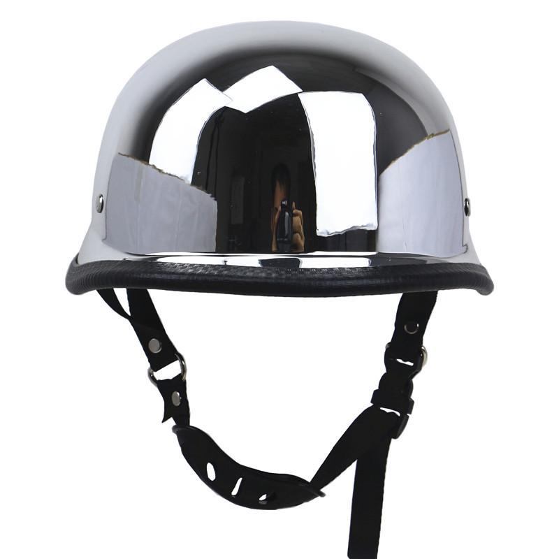 ZR Series ZR-307 Electroplated Silver DOT Certified Retro Motorcycle Helmet M35 with Mirror