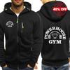 2026 Unisex  Hoodies Hooded Spring Autumn Man's Jacket Long Sleeve Zipper Design Powerhouse Gym Logo Logo Print Slim Fit Casual Coat