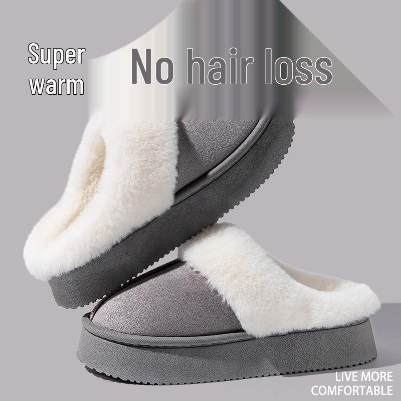 Damen Outdoor Winterhausschuhe mit Fleecefutter - Dick, Warm, Fellartig, mit Absatz