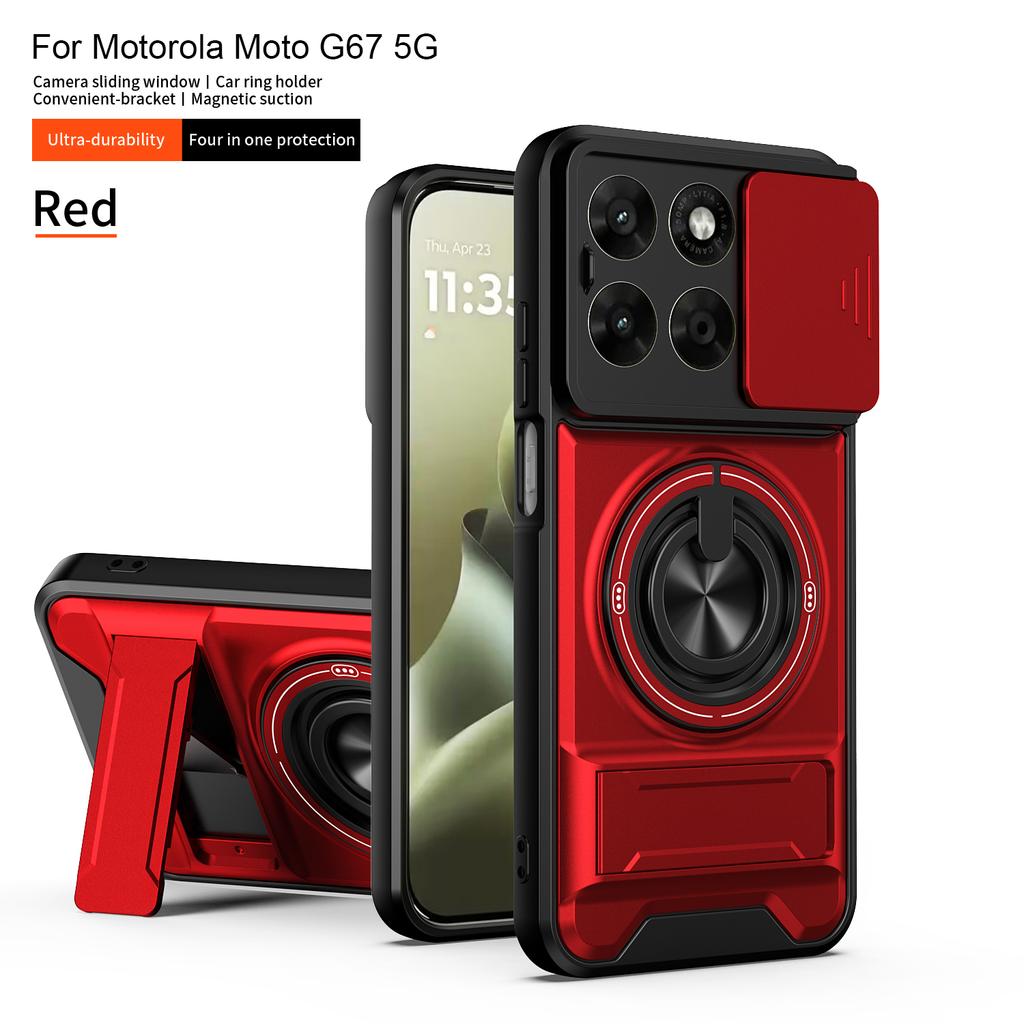 Etui do Motorola G75 Pokrowiec Moto G67 Etui na Telefon Moto G77 G75 Magnetyczny Składany Uchwyt Magsafe Pancerz Wojskowy Pokrowiec Ochronny na Aparat