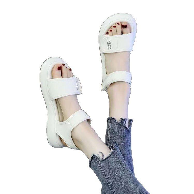 Sports Sandals Women's 2025 Summer New Flat-bottomed Soft-soled Non-slip Travel Beach Shoes Running Velcro Casual Shoes