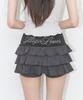 Iligo Bow Tiered Skirt Pants Charcoal