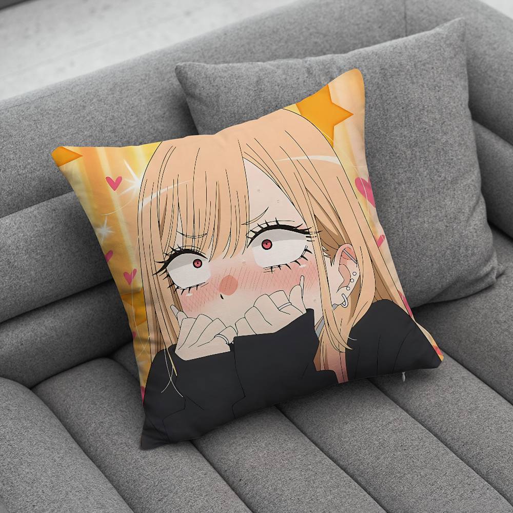 Marin Kitagawa Pillow Case For Home Bedroom Car Office Decoration Living Room Sofa Cushion Cover Suitable