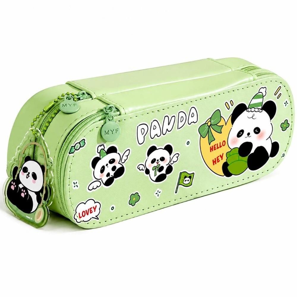 2-Tier Pencil Bag PU Pencil Box New Panda Pencil Case Student Stationery