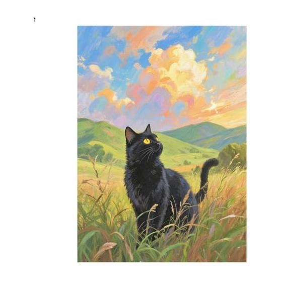 JISHSHAY Diamond Art Square Beads Black Cat 30x40cm Diamond Art Kit Animal Bead Art Cat Diamond Art Diamond Art Set Handmade Kit for Adults Diamond