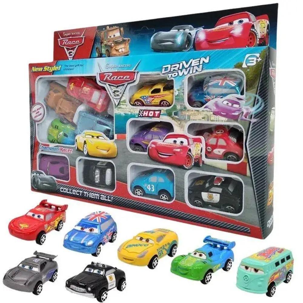 Set da 12 pezzi Disney Pixar Cars Saetta McQueen Jackson Storm Carl Attrezzi Giocattolo Auto a Retromarcia in PVC per Bambini Set Regalo Festival **&
