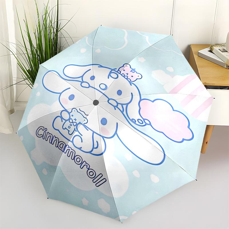 

1pc Cinnamoroll Automatic Folding Umbrella - Portable 3-Fold Design with 8-Bone Iron Frame, Perfect for Outdoor Use, Festive Gifts, Travel, Daily Use,