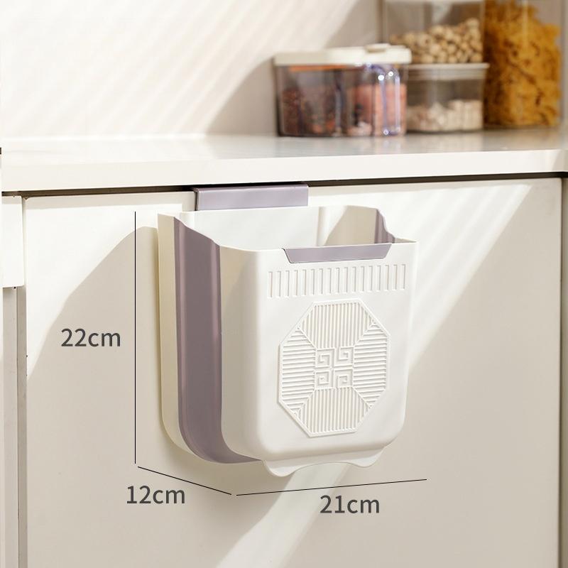 Home Kitchen Wall Mounted Foldable Garbage Bin Hanging Large Caliber Thickened Multifunctional Garbage Storage Bin