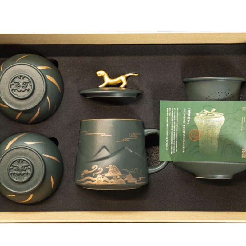 Liyijia Ba Feng Tiger Knob Ceramic Tea Set