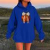 Women's Long-sleeved  Oversized Dropped Shoulder Sleeves Women's Hooded Halloween Print Plush Sweatshirt