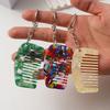 Portable Comb Charm Keyrings Cute Fashion Acetate Miniature Comb Keychain Creative Backpack Decoration Accessories Gifts