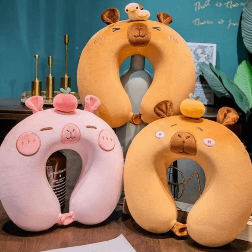 Animal Travel U-Shaped Pillow Double-sided Napping Headrest Pad Sleeping Neck Protector  Summer