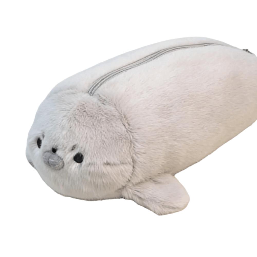 Animal Little Seal Pencil Case Simulation Texture Stationery Storage Bag Seal Doll Pen Pouch  Gift Grey Seal