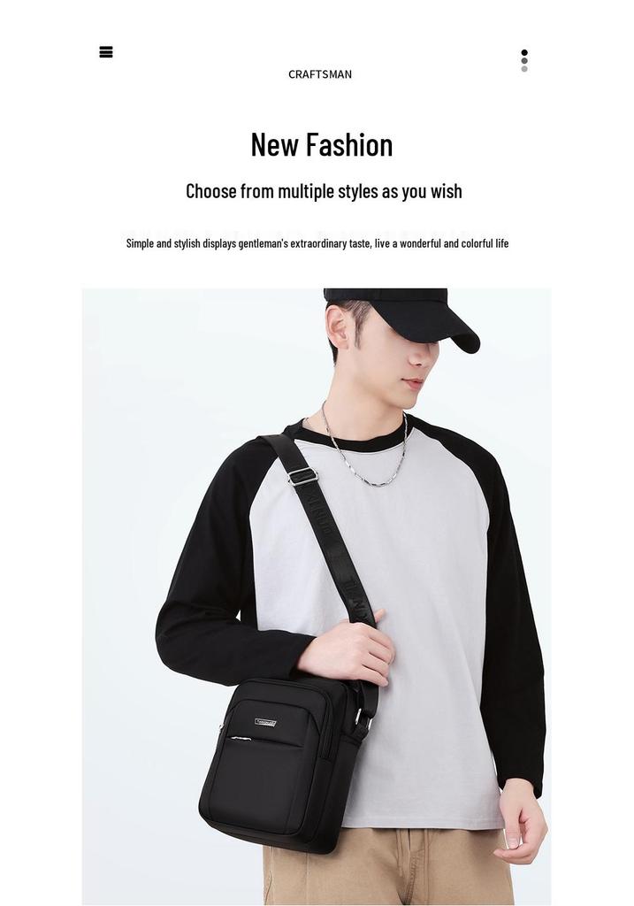 Men's Large Capacity Travel Shoulder Bag - Business and Casual Crossbody with Multiple Compartments
