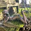 Figurky do pohádkové zahrady Dekorativní andělské figurky odolné proti povětrnostním vlivům Zahradní miniatury Romantické zahradní dekorace na balkon