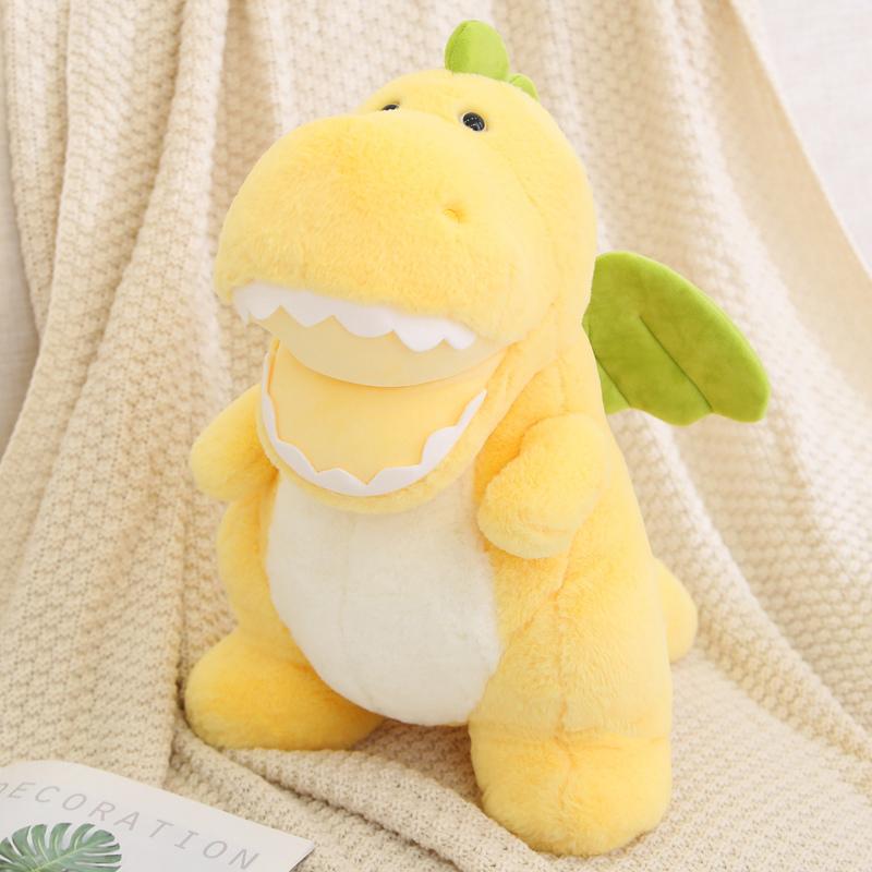 Happy Sitting Dinosaur Plush Toy Green Yellow Plushies Doll Sofa Cushion Nap Pillow Soft Cute Soft Kids Toys Gifts Home Decor