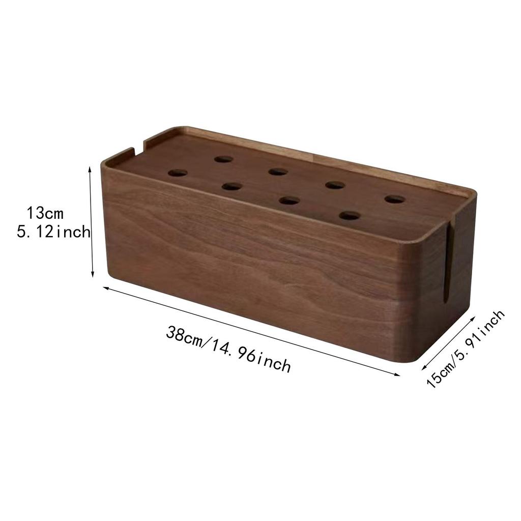 Belüfteter Kabelaufbewahrungsbox Organizer Holz Steckdosenleistenverstecker Kabelverstecker für Heimelektronik und Schreibtisch