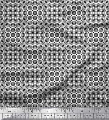 Japan Crepe Satin Fabric Geometric Small Decor Fabric Printed Metre 42 Inch