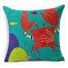 Exquisite 18" Blue Sea Animal Cotton Linen Cushion Cover For Stylish Living Spaces