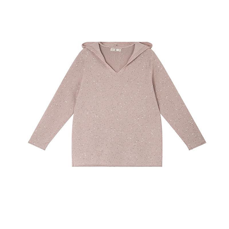 

Shuangtian 2026 Spring Plus Size Women s Sequin Knit Hoodie JM008 2XL