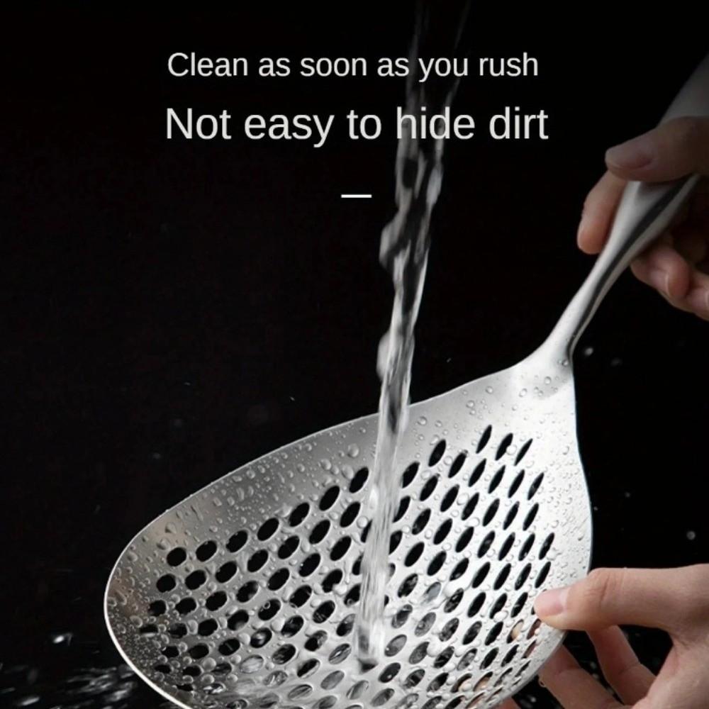 New Large Colander Durable Heavy Duty Skimmer Spoon Stainless Steel Food Strainer Spoon For Frying and Cooking