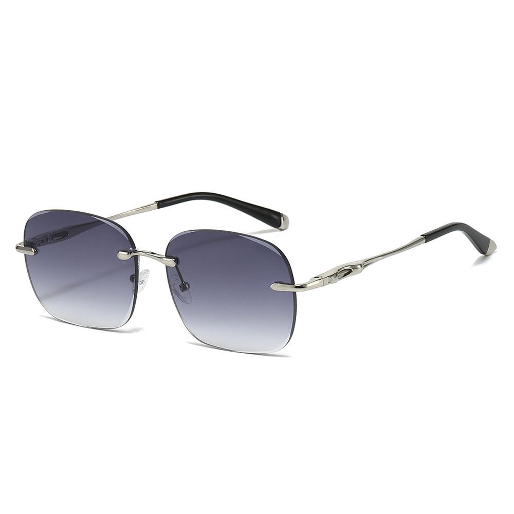 New Retro Frameless Gradient Oval Women Sunglasses Personality Luxury High Quality Design Men Trendy Casual Glasses UV400