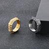 8MM Vintage Knockout Point Pipe Men's Ring Punk Stainless Steel Polygonal Finger Ring Personalized Trendy Jewelry Gift
