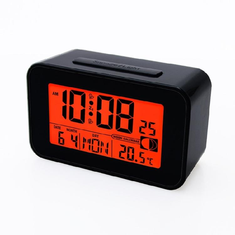 Elegant LCD Alarm Clock with Bright Backlights Multiple Alarms Calendar and Temperature Display for Bedsides Table