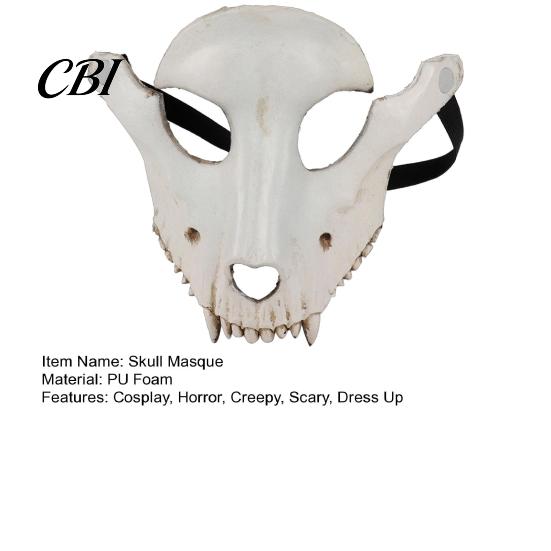 Skull Masque Halloween Sheep Head Masque, Full Face Cosplay Accessory, 3D Realistic Scary Animal for Masquerade Party Design