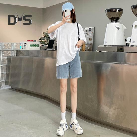 Damskie jeansy do kolan, proste, z wysokim stanem, zapinane na suwak, kieszenie retro, jednolity kolor, luźne, damskie szorty jeansowe, swobodne krótkie spodnie