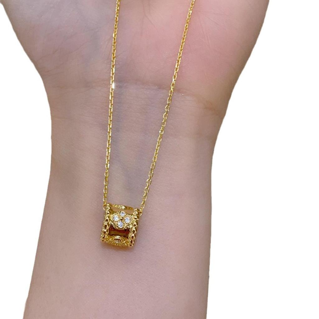 Copper-Plated Gold Kaleidoscope Necklace - Fade-Resistant, High-End Fashion Jewelry