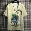 Kreslené tričko pro muže vzor japonský ropucha krátký rukáv ležérní top léto ležérní pánské oblečení oversized outdoor streetwear