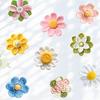 Crochet Yarn Flower Window Cling Waterproof PVC Double-Sided Knitting Flower Static Glass Sticker Spring Summer Decoration Decal