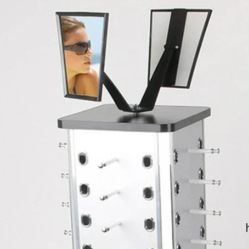 360 Rotating Sunglass Display Rack Metal Glasses Stand Holder 44 Pairs W/ Mirror Retail Sunglass Display Stand Sunglasses Rack