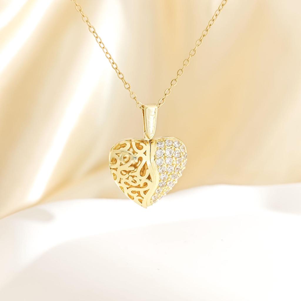 Collana con Ciondolo a Forma di Cuore Incidibile per Donna