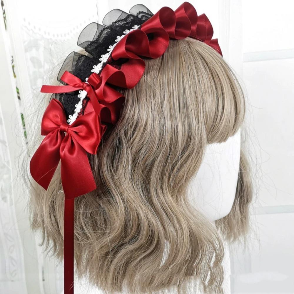 Multi-colored Lace Headwear Bow Lolita Headband Lovely Cosplay Hair Hoop  Anime Convention