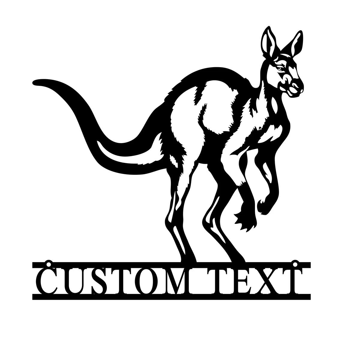 

Metal Wall Art Kangaroo Sign Home Decor Hanging чёрный