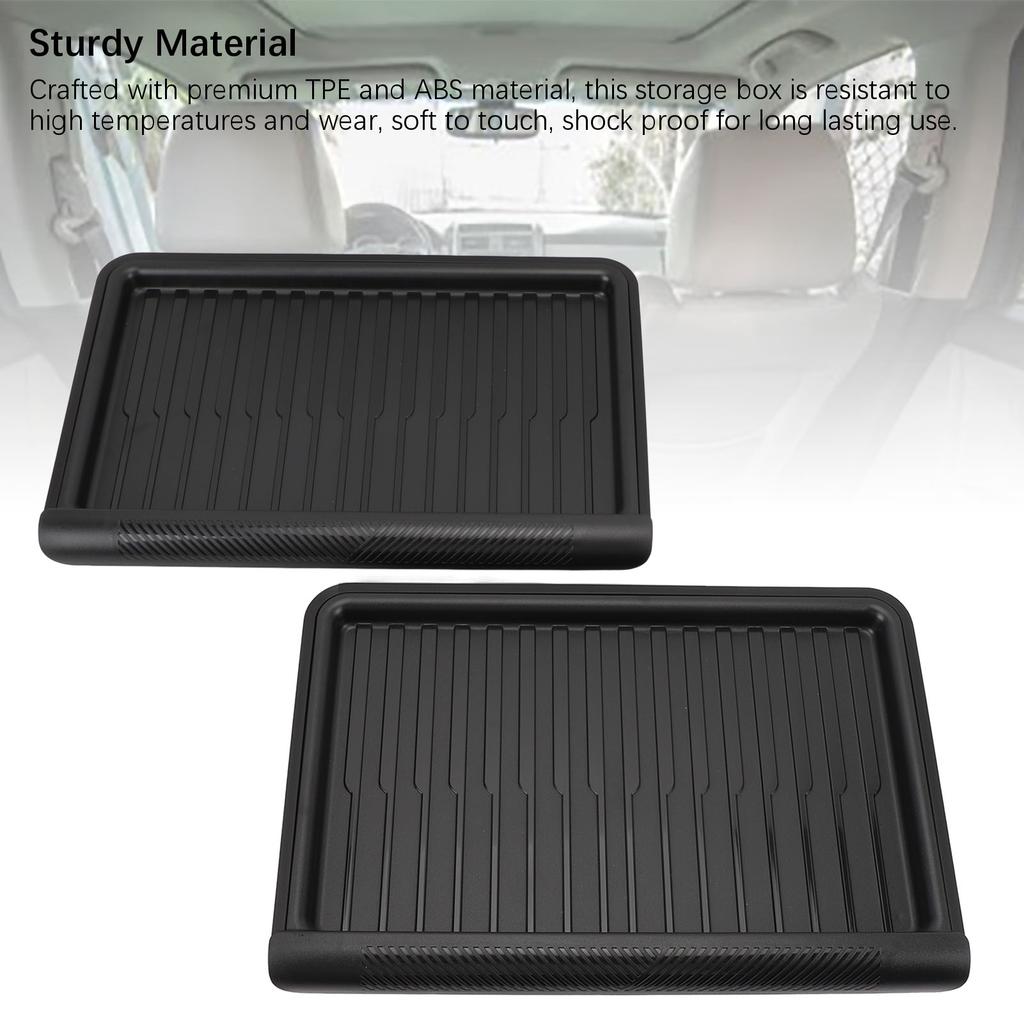 2Pcs Under Seat Storage Box TPE Space Saving Shock Proof Under Seat Hidden Storage Tray Organizer with Lid for Vehicle