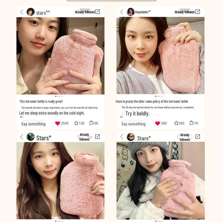 Plush Water Bottle: Hot Compress Hand Warmer Bag for Bed