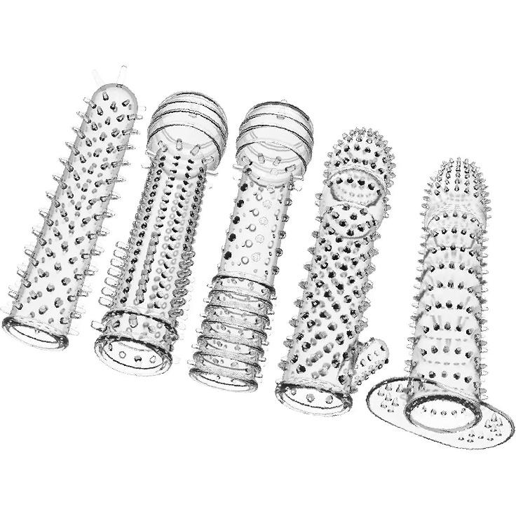 Reusable Extension Condom Penis Sleeve Male Enlargement Lasting Delay G Point Massager Cover Clear Condoms Adult Sex Toy