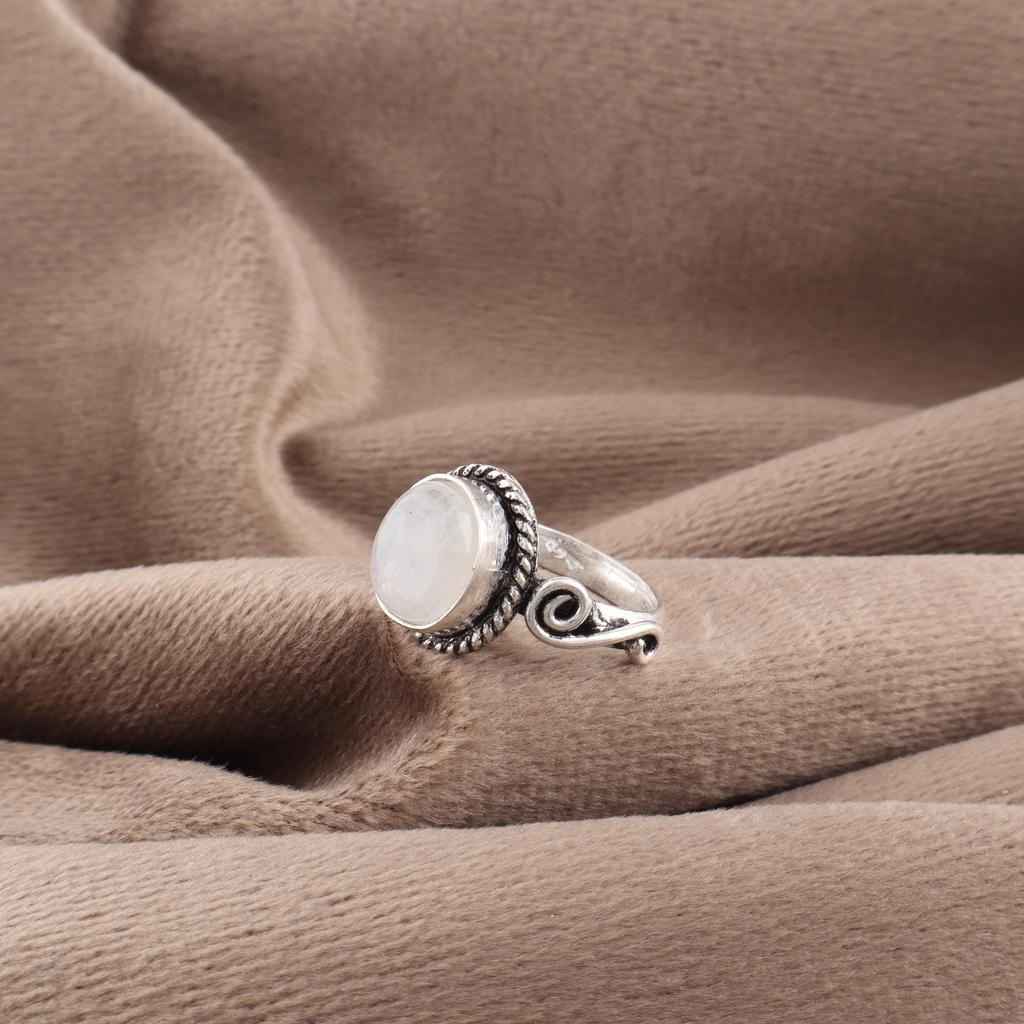 Rainbow Moonstone Ring Gemstone Jewelry, 925 Solid Sterling Silver Ring, Handmade Beautiful Jewelry Gift For Her