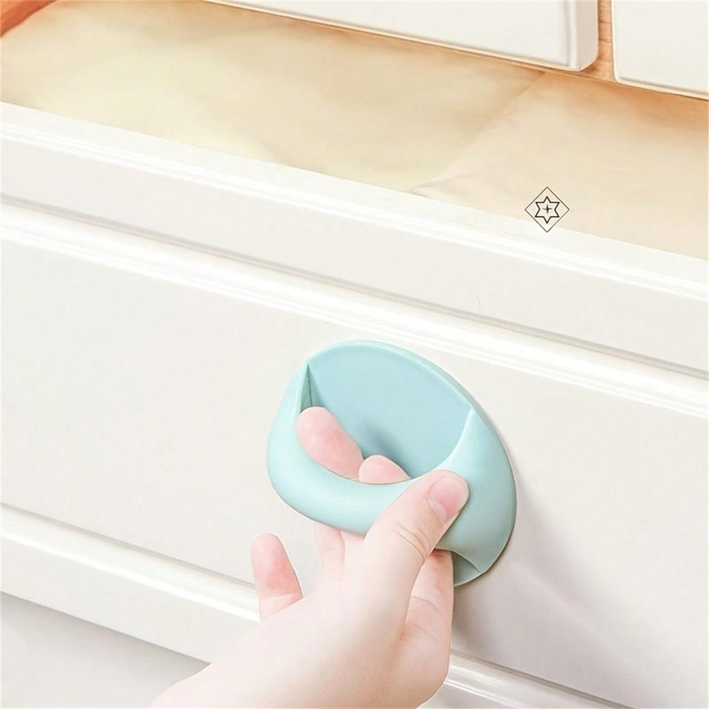 1pc No Drill Door Pull Handle, Toilet Lid Lifter, Drawer & Window Adhesive Push Pull Handle, Adhesive Cabinet Handle, Sliding Door Push Pull