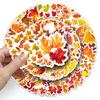 50pcs Autumn Yellow Tree Leaves Waterproof Decorative Stickers for Computer and Luggage