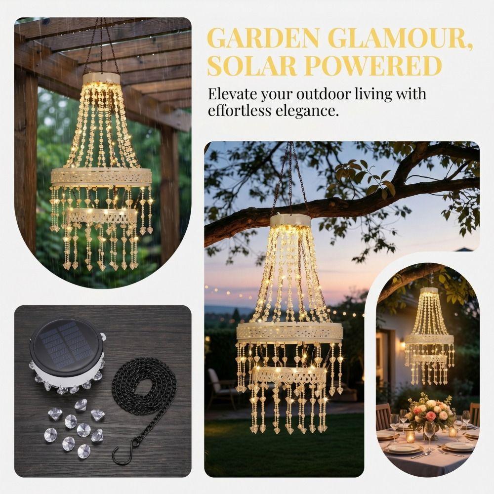 Waterproof Hanging Solar Lantern Crystal Acrylic Crystal Acrylic Lantern  Gifts for Women