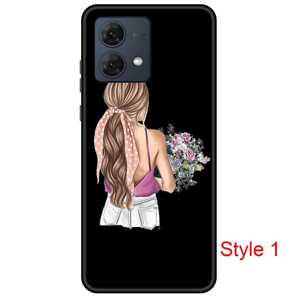 For Motorola Moto G84 Case Pretty Girl TPU Soft Silicone Cover Phone Cases for MotoG84 Protector Bumper Coque