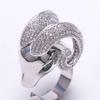 Nowy Popularny Spersonalizowany Pierścionek z Głową Owcy z Inkrustowanym Diamentem Pierścionek Zwierzęcy i Biżuteria Zodiakalna