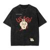 Gewaschenes T-Shirt Kawaii Chiikawas Süßes Japanisches Maskottchen Hip Hop Vintage T-Shirt Street Streetwear Baumwoll Oberteile T-Shirt Herren Damen